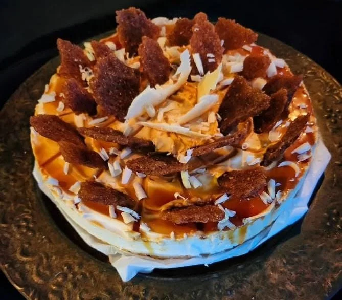 Burnt Sugur Creme Brulee Cake