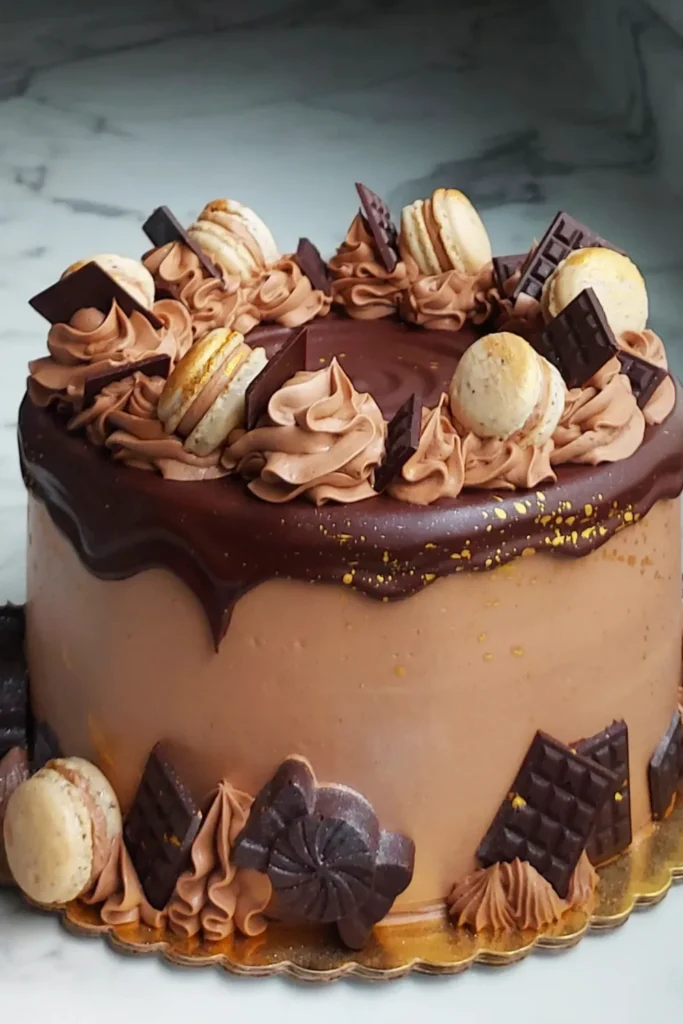 Chocolate Ganache Macaron Cake