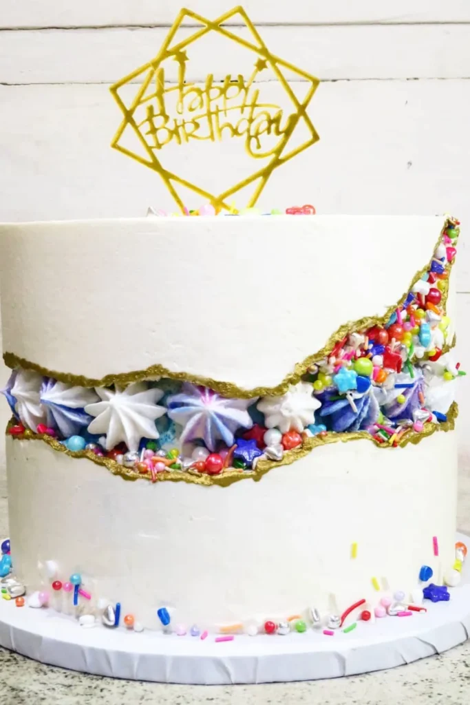 Fault Line Sprinkle Cake