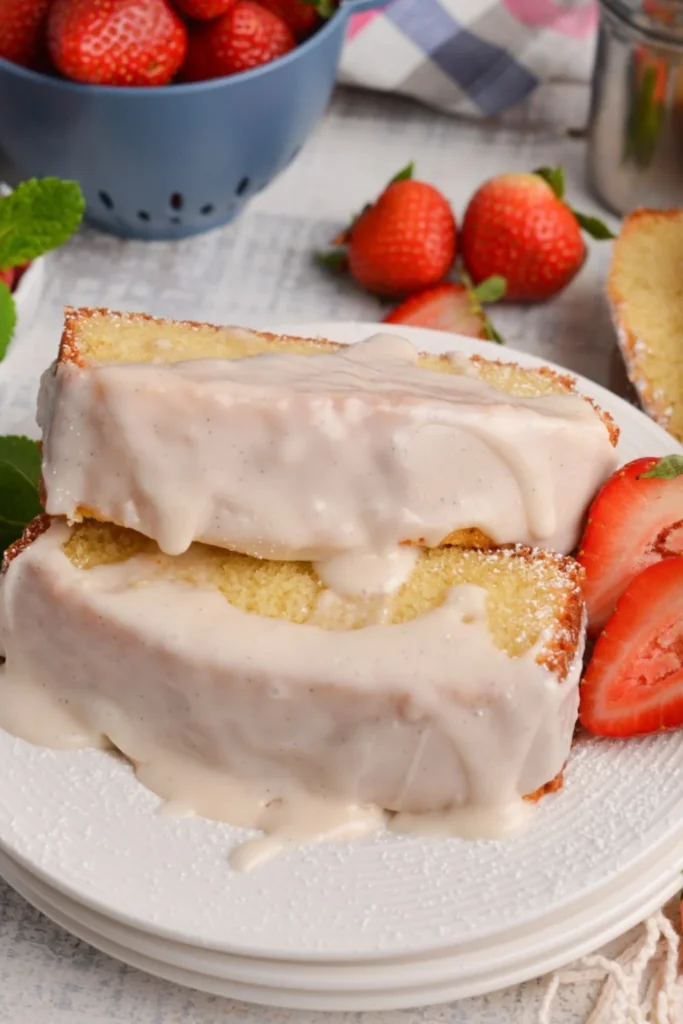 Golden pound Cake with Glaze