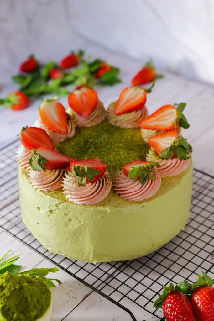 Matcha Strawberry Fusion Cake