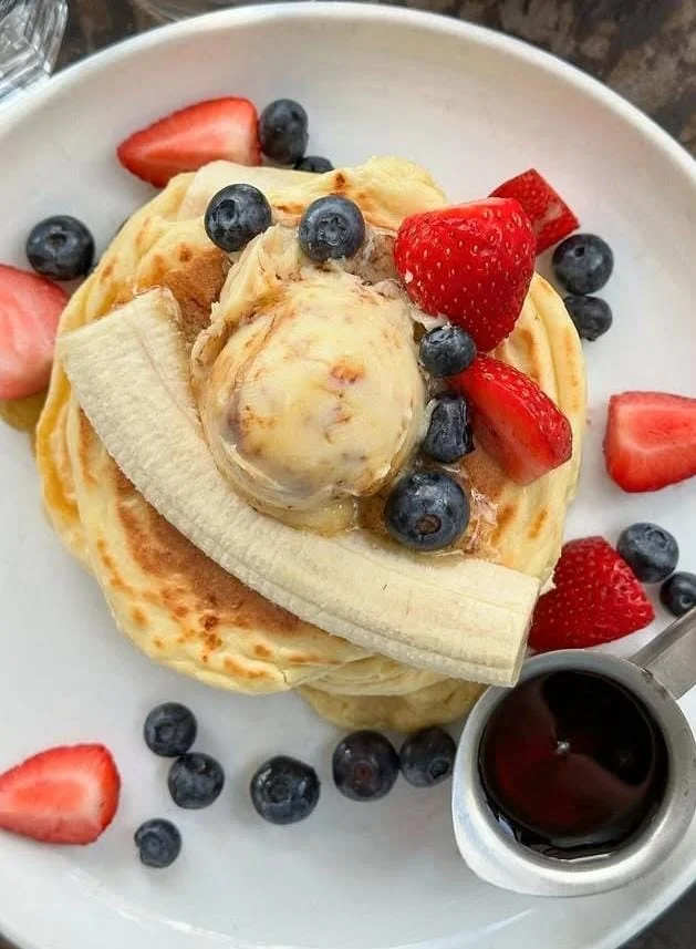 Pancake Birthday Stack With Candles