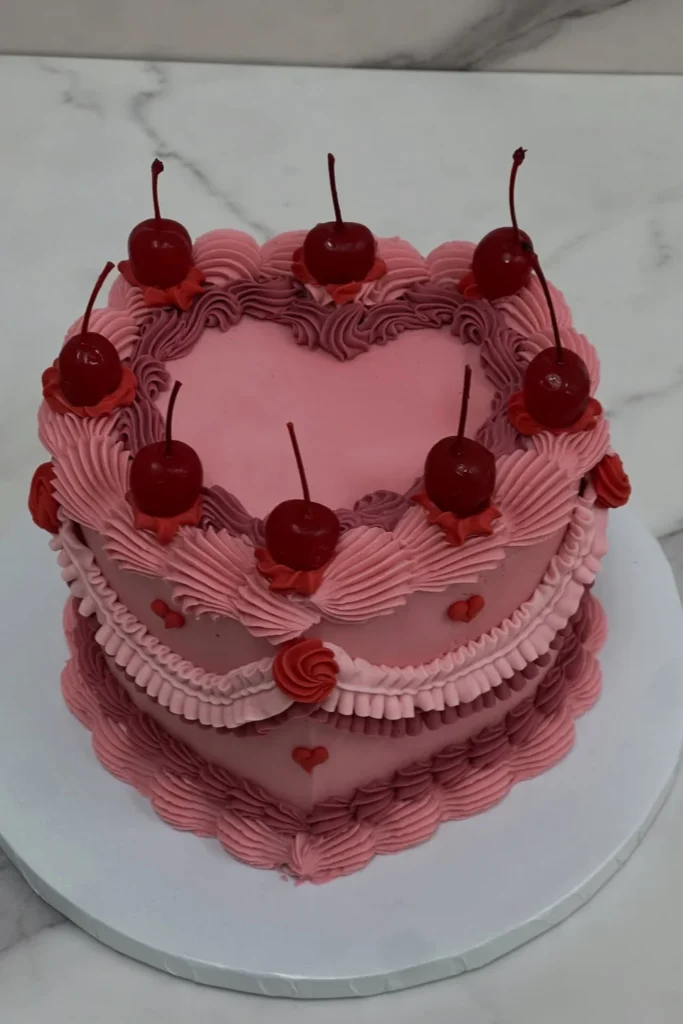Vintage Heart Buttercream Cake