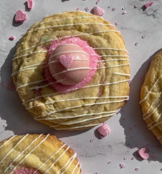 Cookie Dough Stuffed Birthday Cake