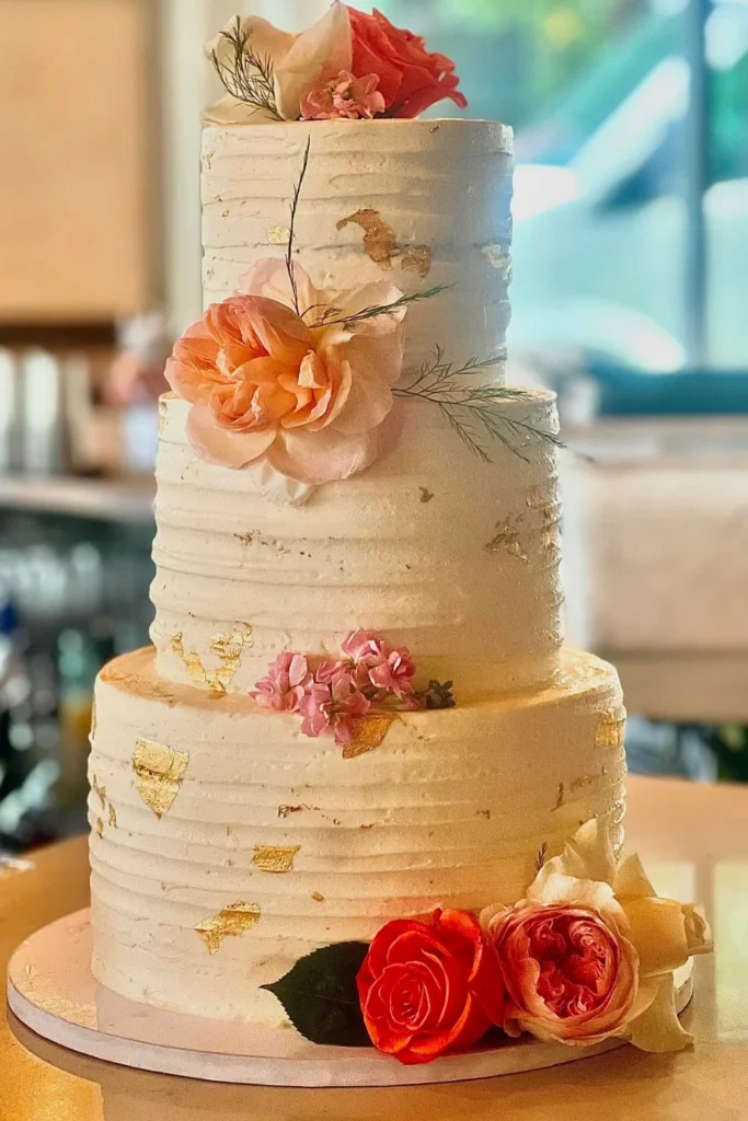 Champagne Vanilla Wedding Cake