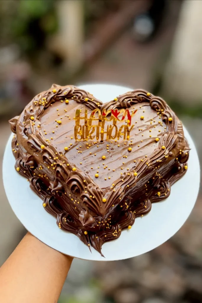 Chocolate Truffle Heart Cake
