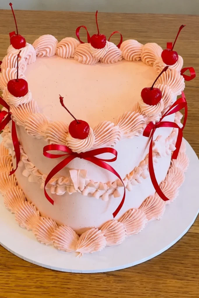 Double Layer Heart Cake