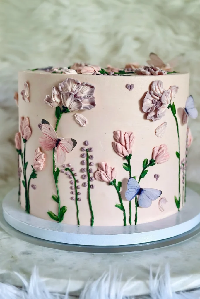 Floral Buttercream Anniversary Cake