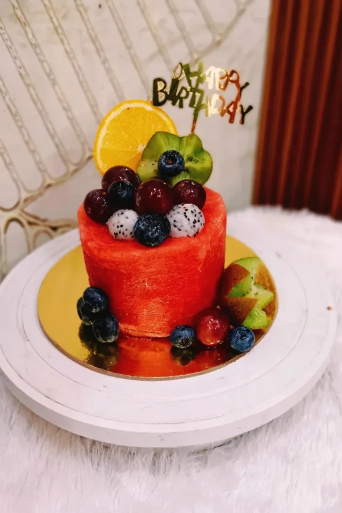 Fresh Fruit Topped Bento Cake