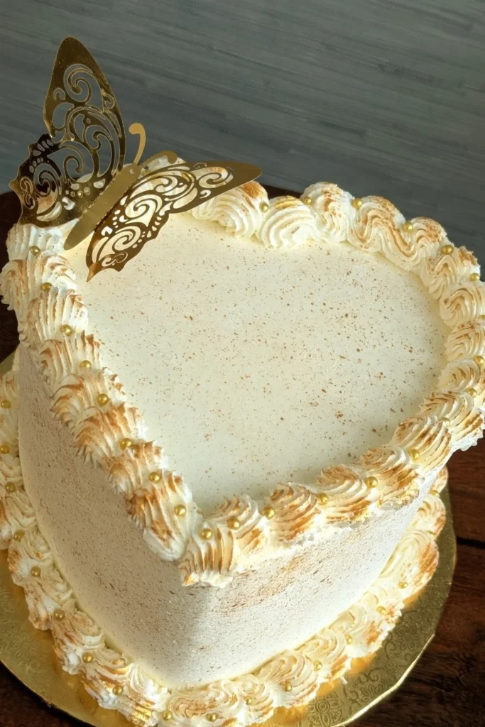 Gold Accent Heart Cake