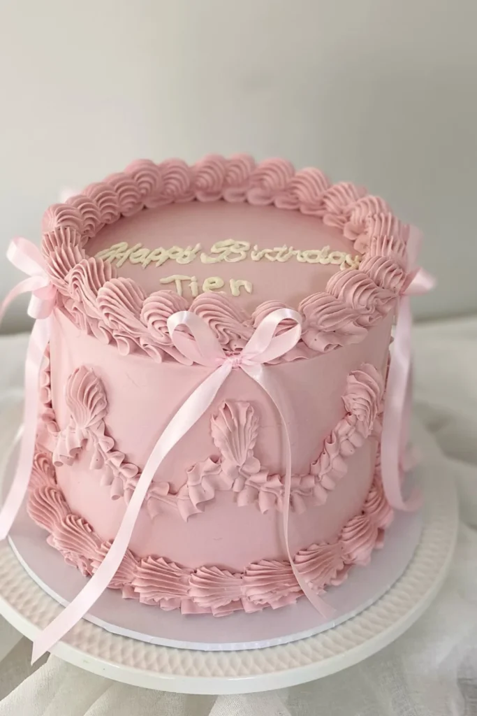 Pink Vintage Bow Cake