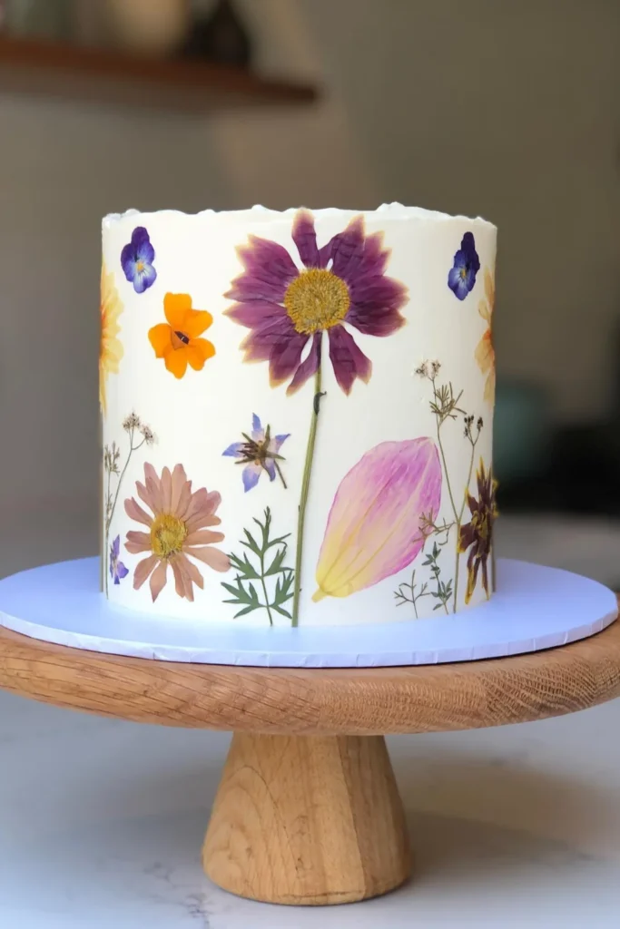 Pressed Flower Cake