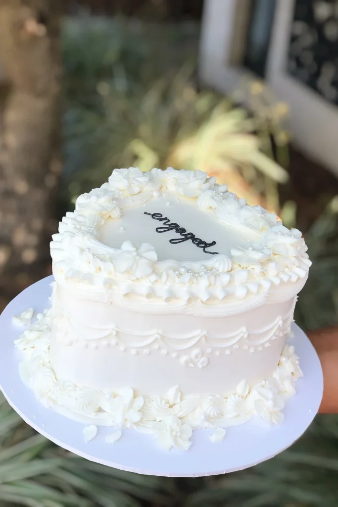 White Forest Engagement Cake