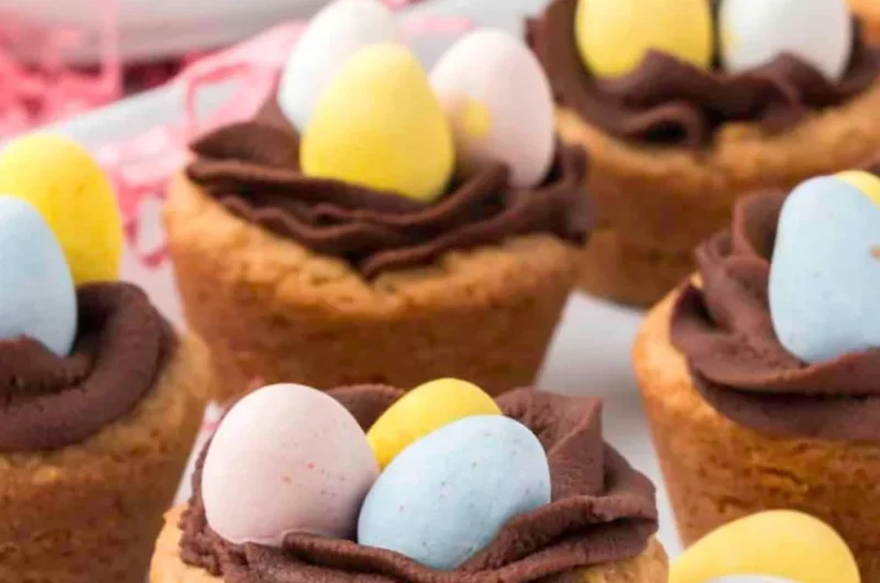 Easter Egg Chocolate Chip Cookie Cups Perfect for Spring Parties